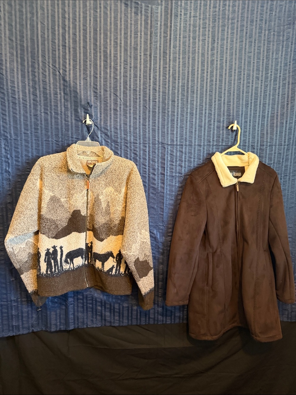 Women’s Southwest Knit Zip Jacket in Beige & Brown & Women’s Brown Suede Jacket